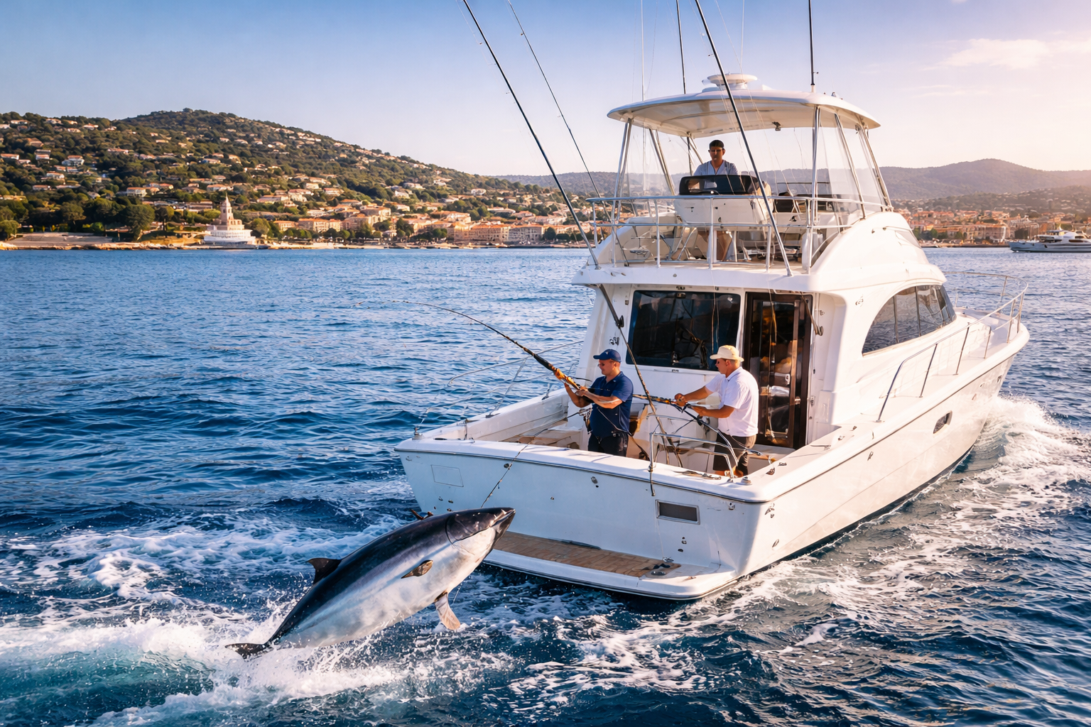 fishing charter St Tropez deep sea fishing luxury yacht French Riviera
