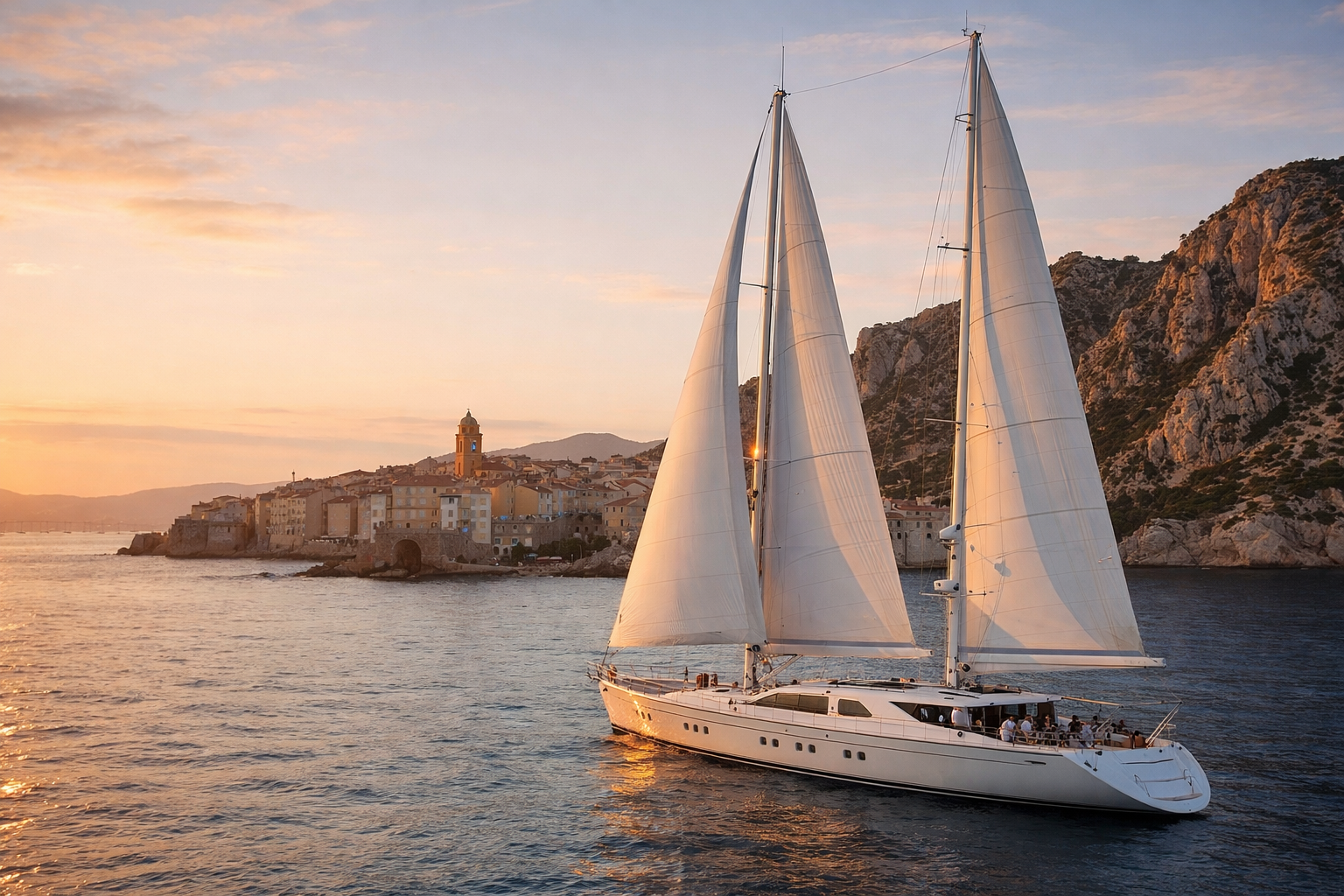 sailing charter St Tropez luxury sailing yacht French Riviera experience generate image for this