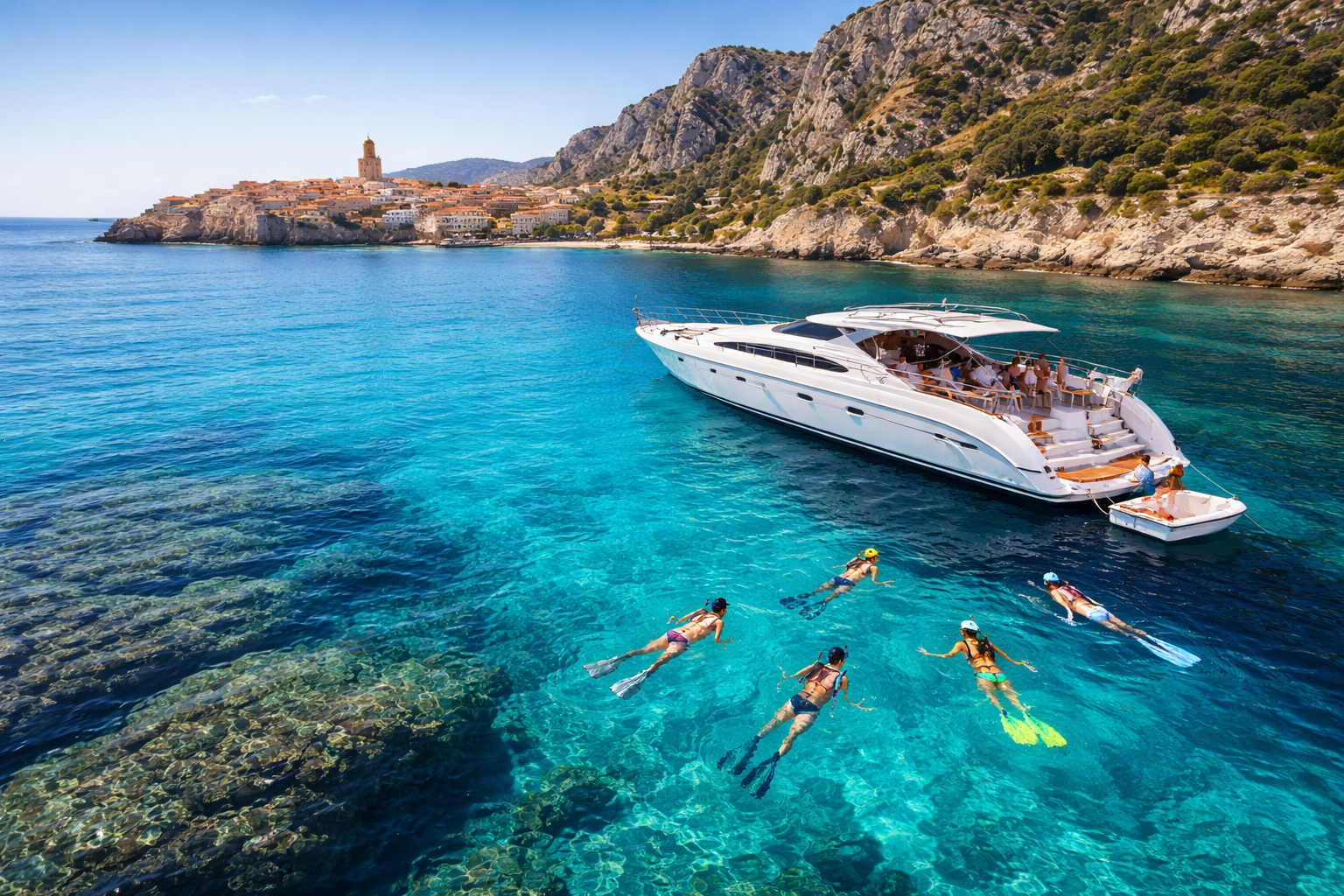 snorkeling charter St Tropez luxury snorkeling French Riviera clear water